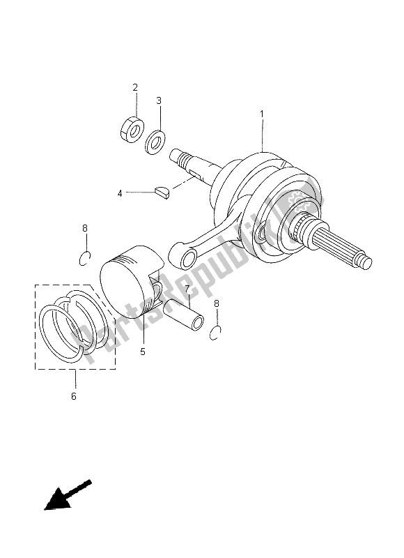 All parts for the Crankshaft & Piston of the Yamaha YP 250 RA 2015