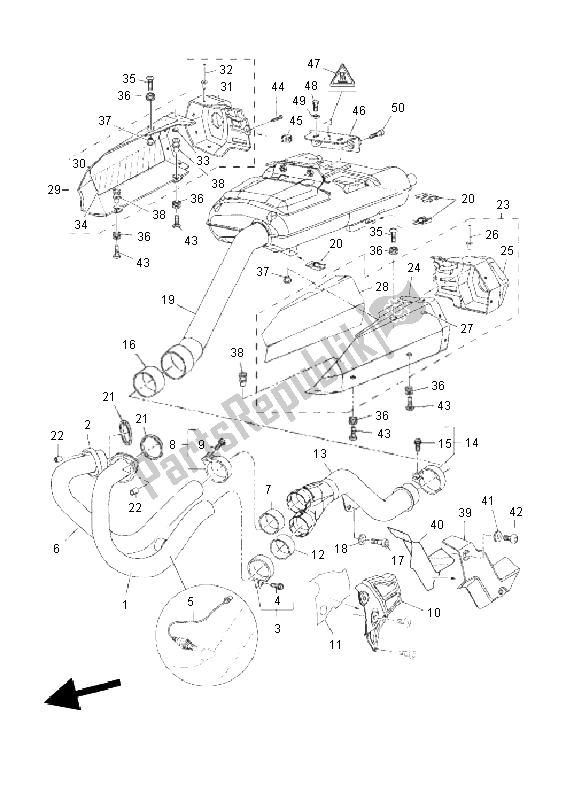 All parts for the Exhaust of the Yamaha XT 660Z Tenere 2011