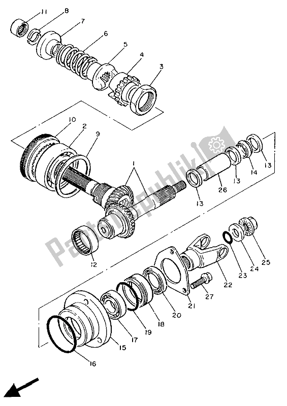 Tutte le parti per il Marcia Centrale del Yamaha XV 1000 Virago 1986