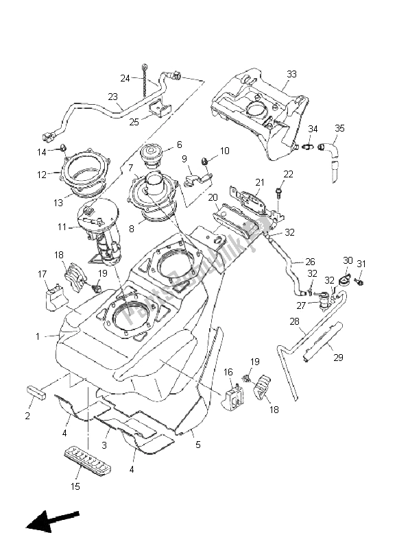 Todas las partes para Depósito De Combustible de Yamaha VMX 17 1700 2011