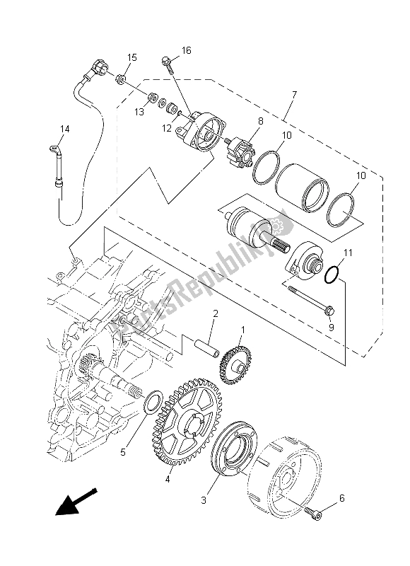 All parts for the Starter of the Yamaha XP 500 Dnms 2015