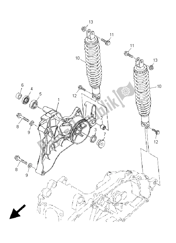 Todas las partes para Brazo Trasero Y Suspensión de Yamaha YP 400 Majesty 2006