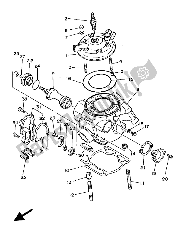Alle onderdelen voor de Cilinder van de Yamaha YZ 250 1986