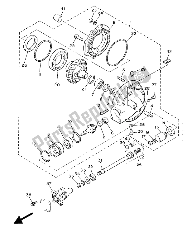 Toutes les pièces pour le Arbre De Transmission du Yamaha XJ 900F 1989