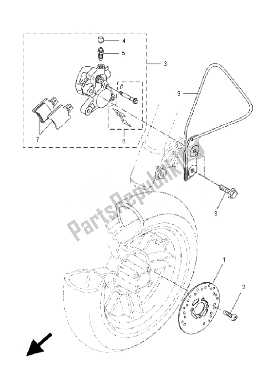 Todas las partes para Pinza De Freno Delantero de Yamaha CW 50L BWS 2007