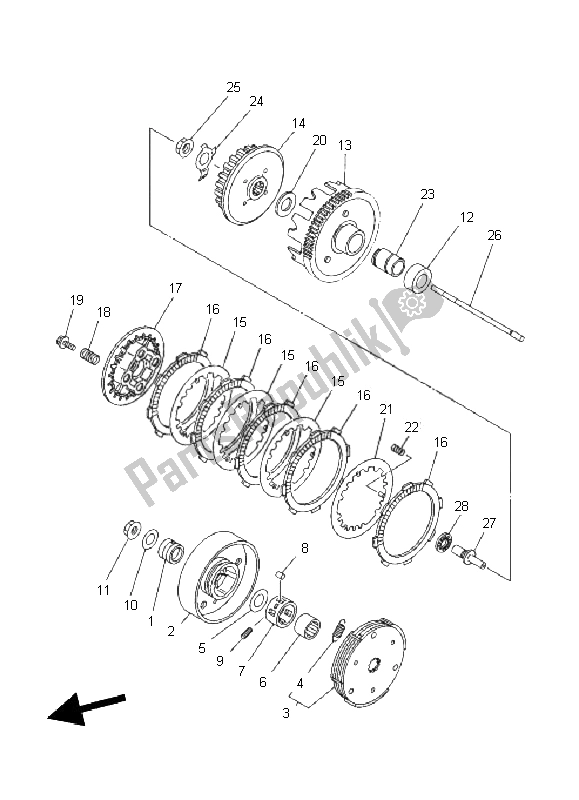 Tutte le parti per il Frizione del Yamaha TT R 110E 2011