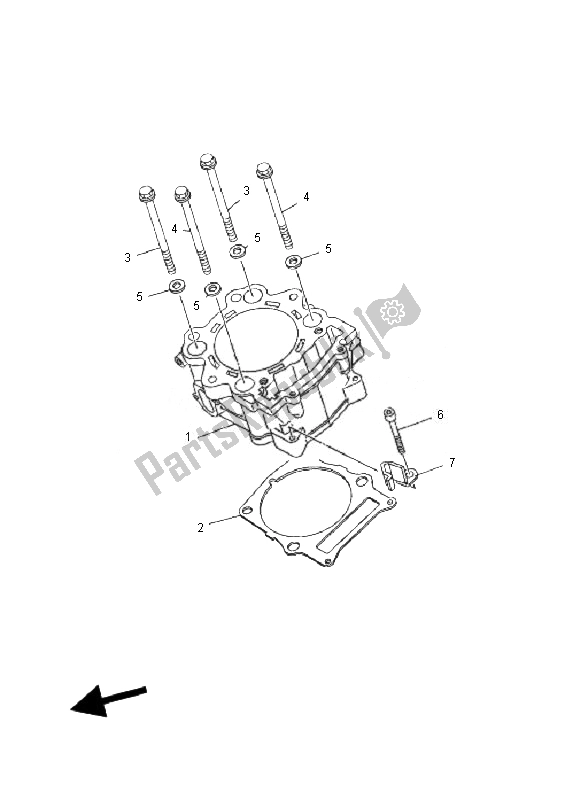 Alle onderdelen voor de Cilinder van de Yamaha MT 03 25 KW 660 2007