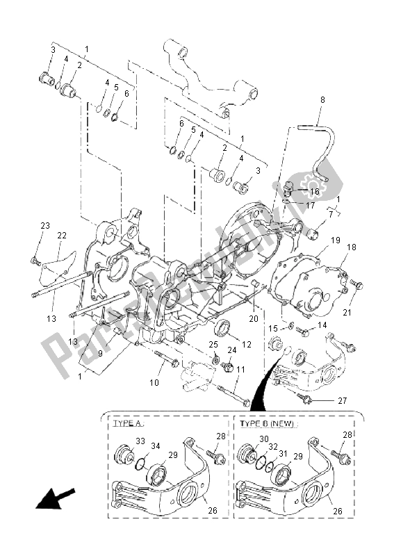 Todas as partes de Bloco Do Motor do Yamaha VP 250 X City 2008