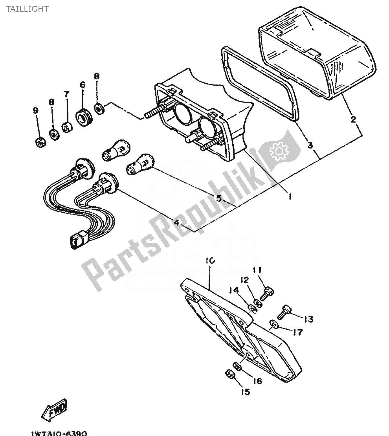 Todas las partes para Luz De La Cola de Yamaha RD 350 1991