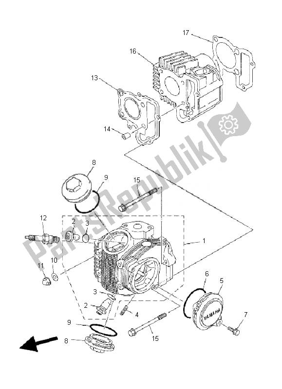 Tutte le parti per il Testata del Yamaha TT R 50E 2007