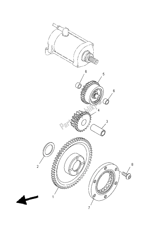 All parts for the Starter Clutch of the Yamaha YFM 700 FWA Grizzly 4X4 2014