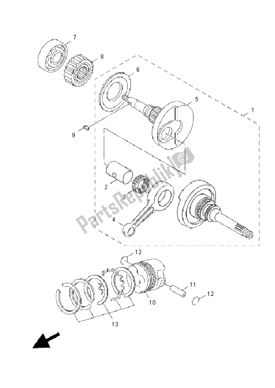 All parts for the Crankshaft & Piston of the Yamaha XF 50E 4T Giggle 2008