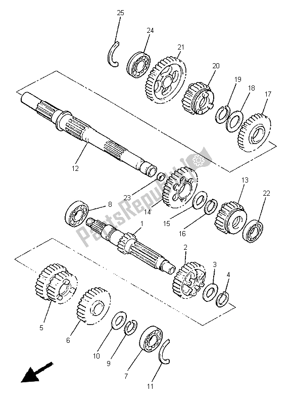 Toutes les pièces pour le Transmission du Yamaha XVZ 1300A Royalstar 1999