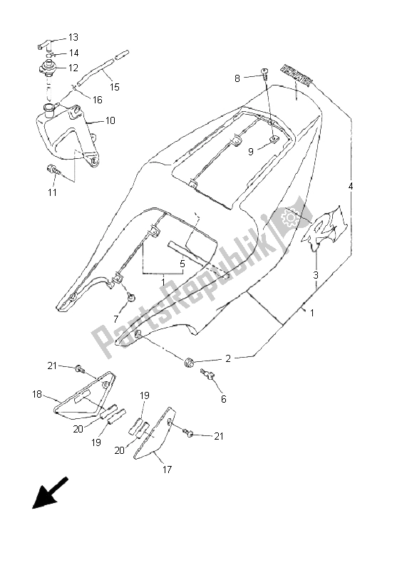 Wszystkie części do Boczna Ok? Adka Yamaha YZF R1 1000 2001