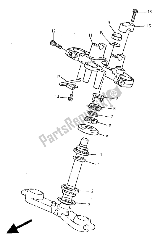 Alle onderdelen voor de Sturen van de Yamaha XJ 900S Diversion 1998