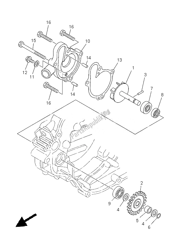 Toutes les pièces pour le Pompe à Eau du Yamaha YZ 125 2013