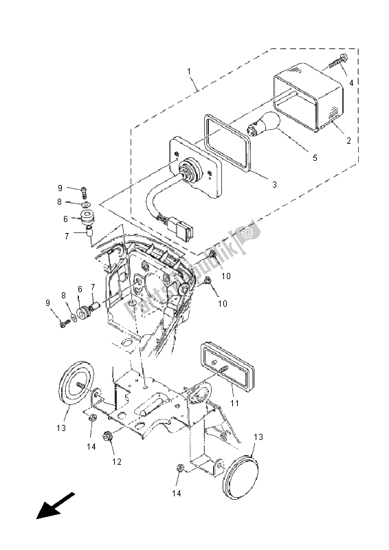 All parts for the Taillight of the Yamaha EC 03 2011