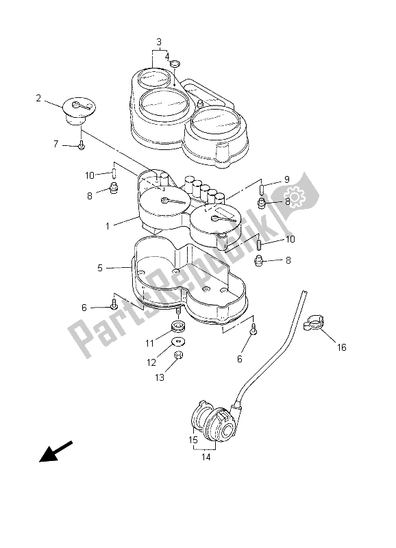 All parts for the Meter of the Yamaha FZS 600 Fazer 2003