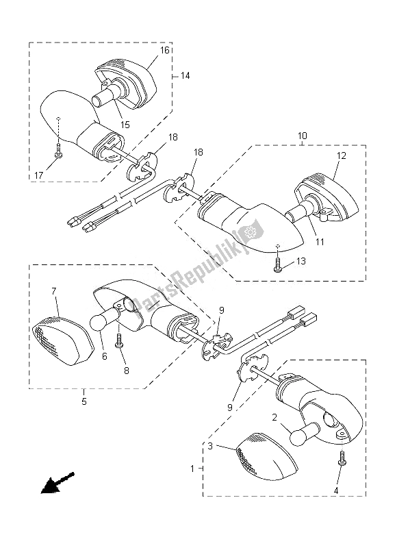 Tutte le parti per il Luce Lampeggiante del Yamaha YZF R6 600 2013