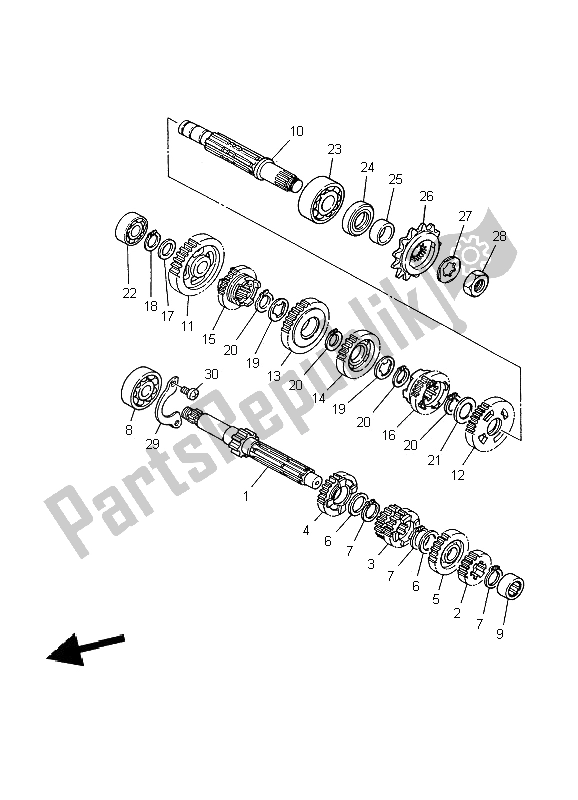 All parts for the Transmission of the Yamaha TDR 125 2002