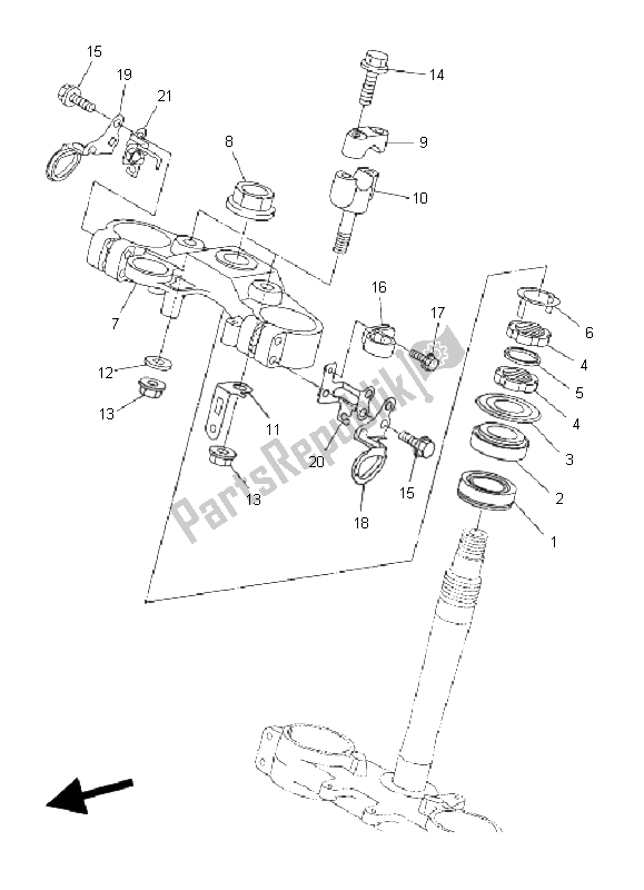 Todas las partes para Direccion de Yamaha WR 250R 2008