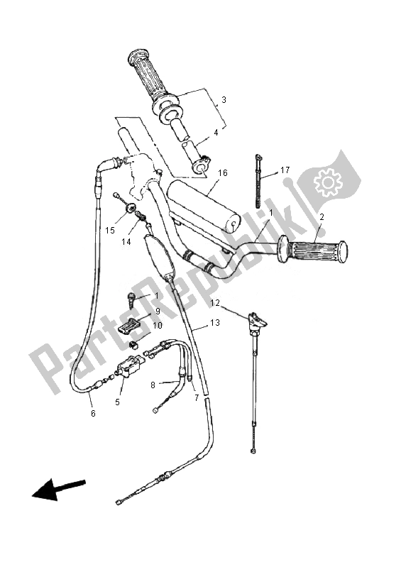 Tutte le parti per il Maniglia E Cavo Dello Sterzo del Yamaha PW 80 2007