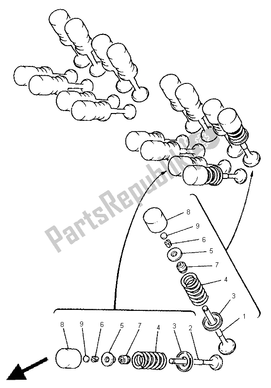 Wszystkie części do Zawór Yamaha FZS 600 1998