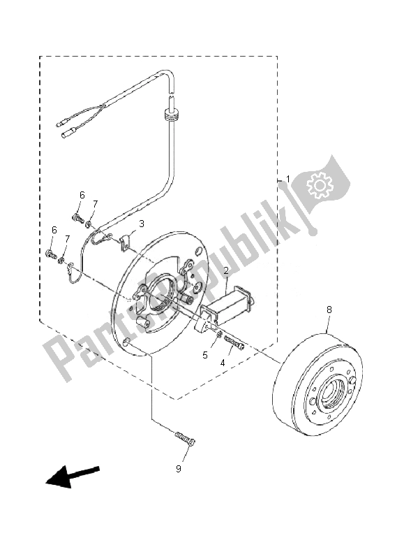 Toutes les pièces pour le Générateur du Yamaha PW 80 2007