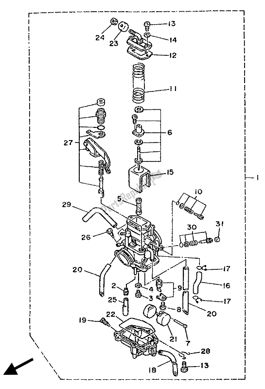 Toutes les pièces pour le Carburateur du Yamaha DT 125R 1989