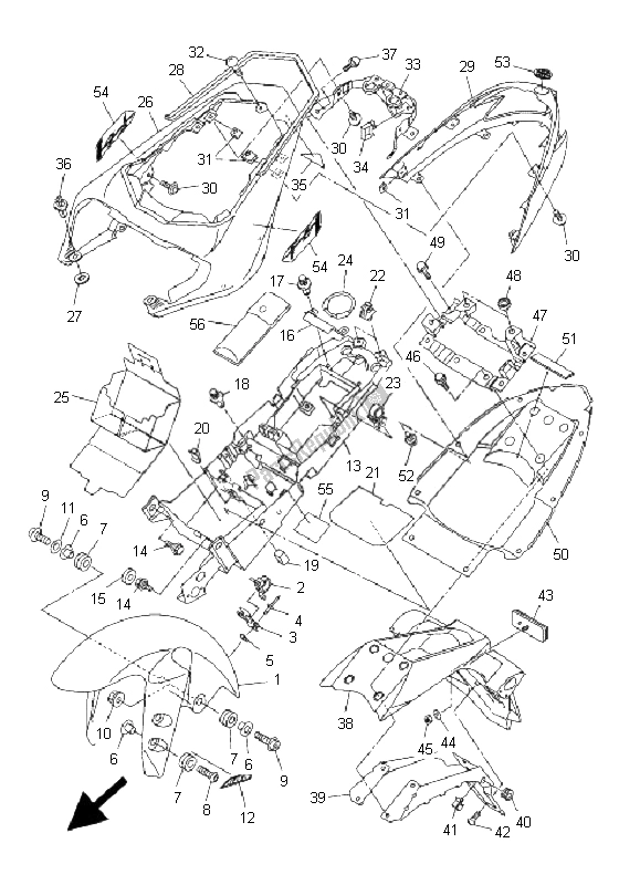 All parts for the Fender of the Yamaha FZ1 NA Fazer 1000 2008