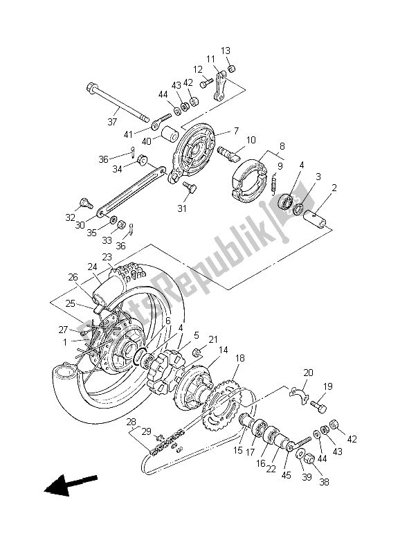 Tutte le parti per il Ruota Posteriore del Yamaha PW 80 2004