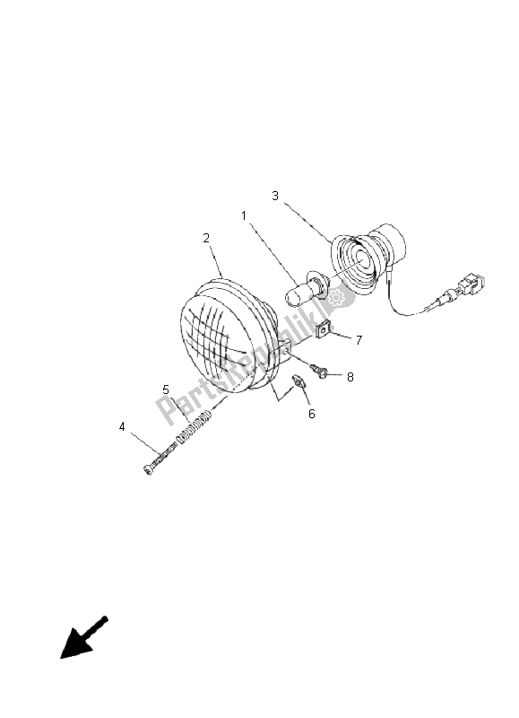 All parts for the Headlight of the Yamaha YFM 350 Grizzly 2X4 2009