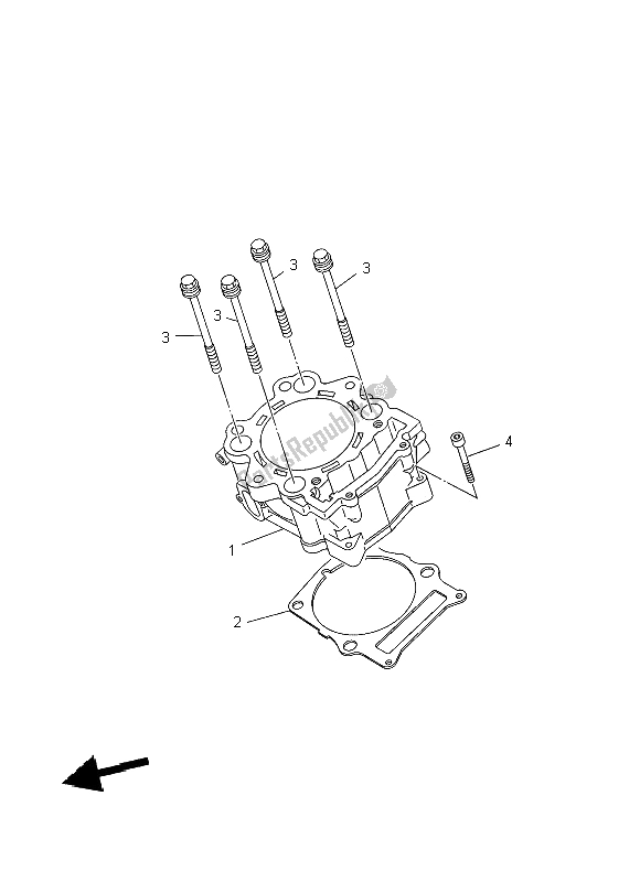 Tutte le parti per il Cilindro del Yamaha YFM 550 Fwad Dpbse Grizzly 4X4 2014