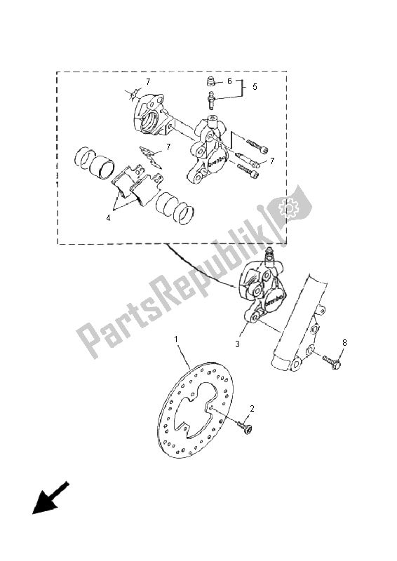 Tutte le parti per il Pinza Freno Anteriore del Yamaha YN 50R Neos 2009