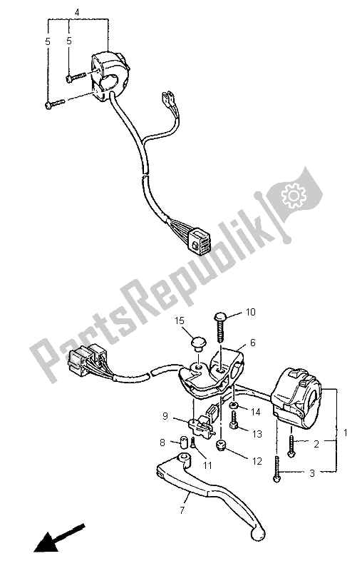 Toutes les pièces pour le Interrupteur Et Levier De Poignée du Yamaha FZR 600R 1995