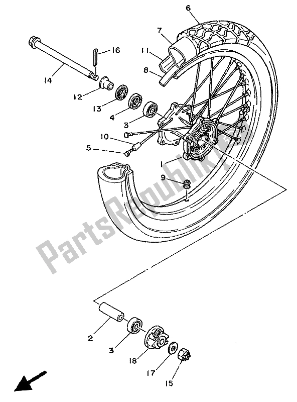 Toutes les pièces pour le Roue Avant du Yamaha XTZ 750 Supertenere 1992