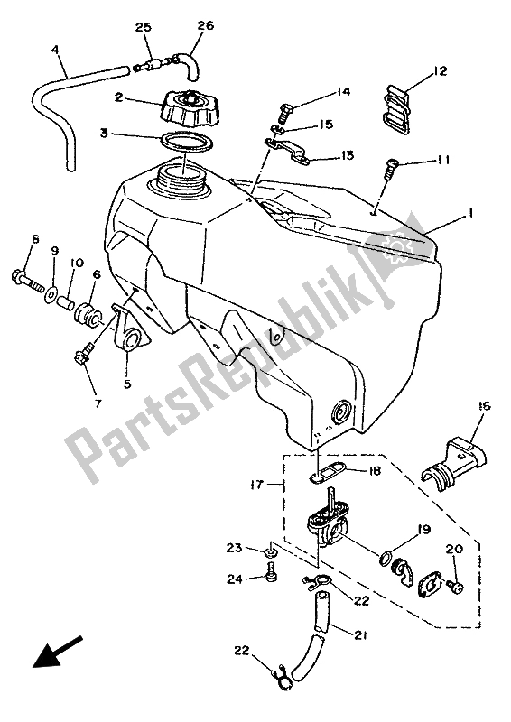 Toutes les pièces pour le Réservoir D'essence du Yamaha YZ 125 LC 1992