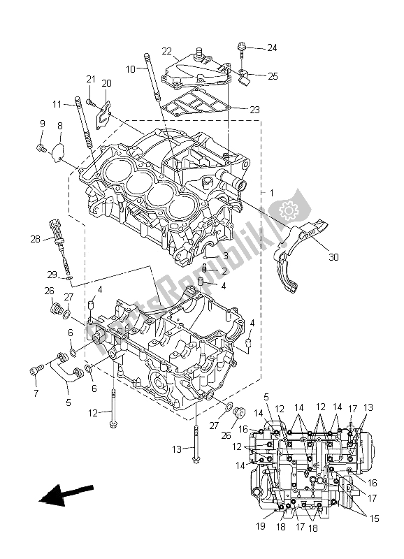 Tutte le parti per il Carter del Yamaha YZF R6 600 2009