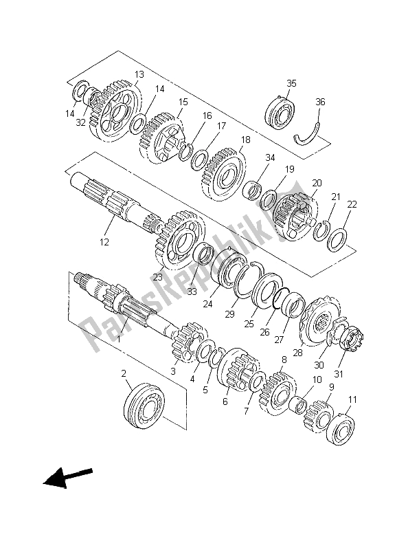 Tutte le parti per il Trasmissione del Yamaha XJR 1300 2006