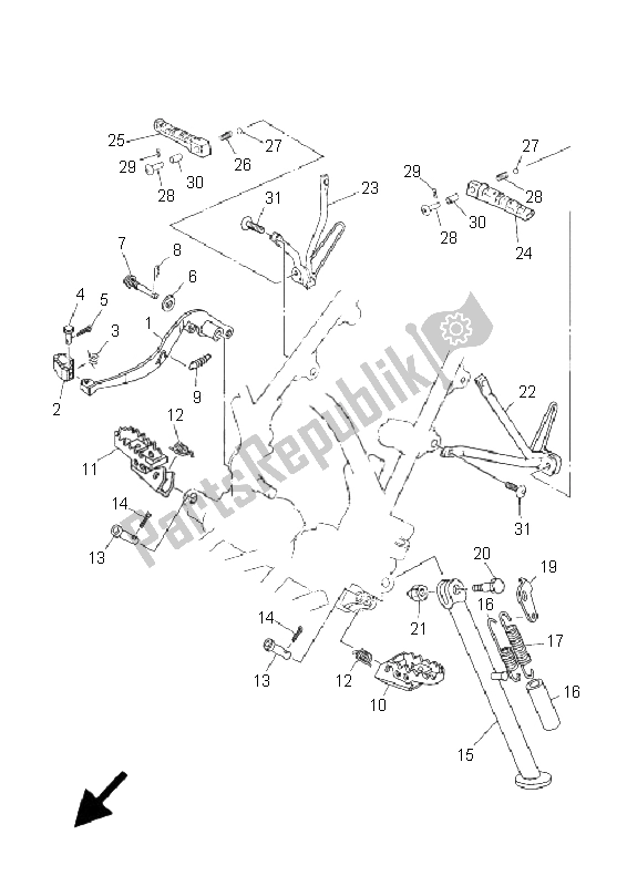 Toutes les pièces pour le Support Et Repose-pieds du Yamaha DT 125 RE 2005