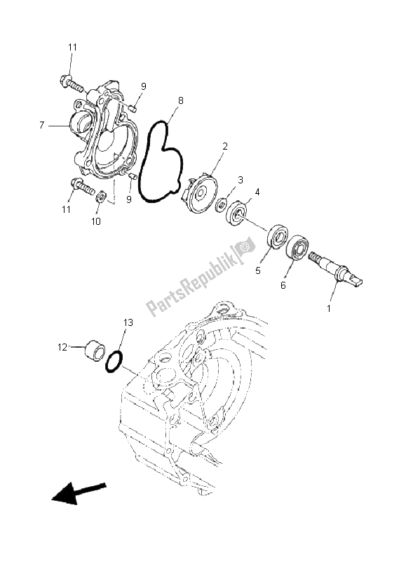 Todas las partes para Bomba De Agua de Yamaha WR 450F 2008