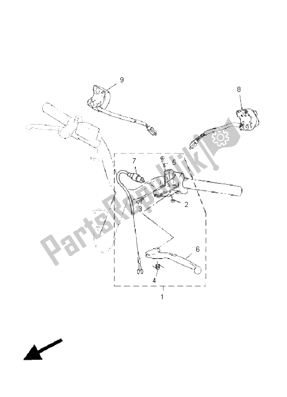 All parts for the Handle Switch & Lever of the Yamaha C 50R AC JOG 2011