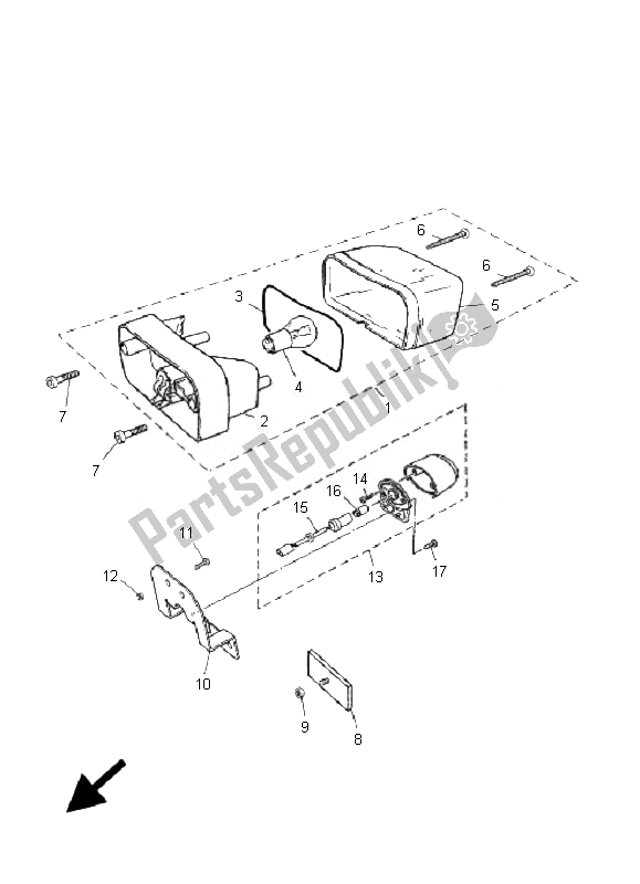 Tutte le parti per il Fanale Posteriore del Yamaha TZR 50 2007
