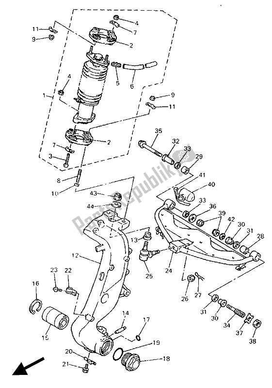 Tutte le parti per il Timone del Yamaha GTS 1000 1994