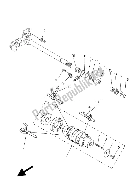 Tutte le parti per il Camma Cambio E Forcella del Yamaha XT 660R 2014