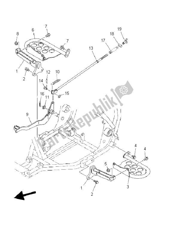 Toutes les pièces pour le Support Et Repose-pieds du Yamaha YFM 250 Bear Tracker 2X4 2002