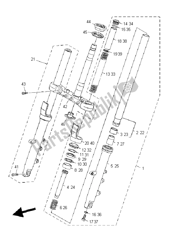 Wszystkie części do Przedni Widelec Yamaha XJ6S 600 2011