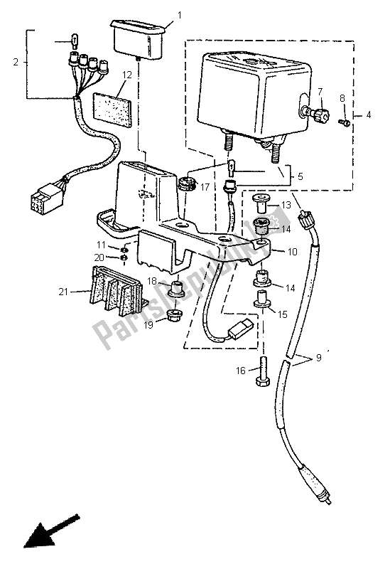 All parts for the Meter of the Yamaha TT 600E 1996