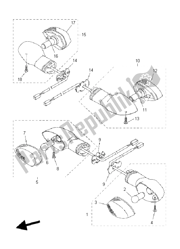 Tutte le parti per il Luce Lampeggiante del Yamaha FZ1 SA Fazer 1000 2008