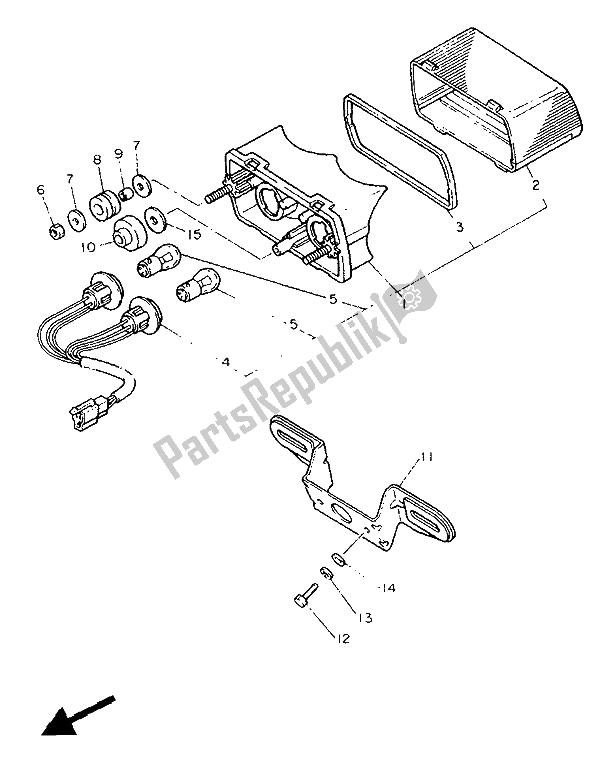 Tutte le parti per il Fanale Posteriore del Yamaha FZ 750 Genesis 1988